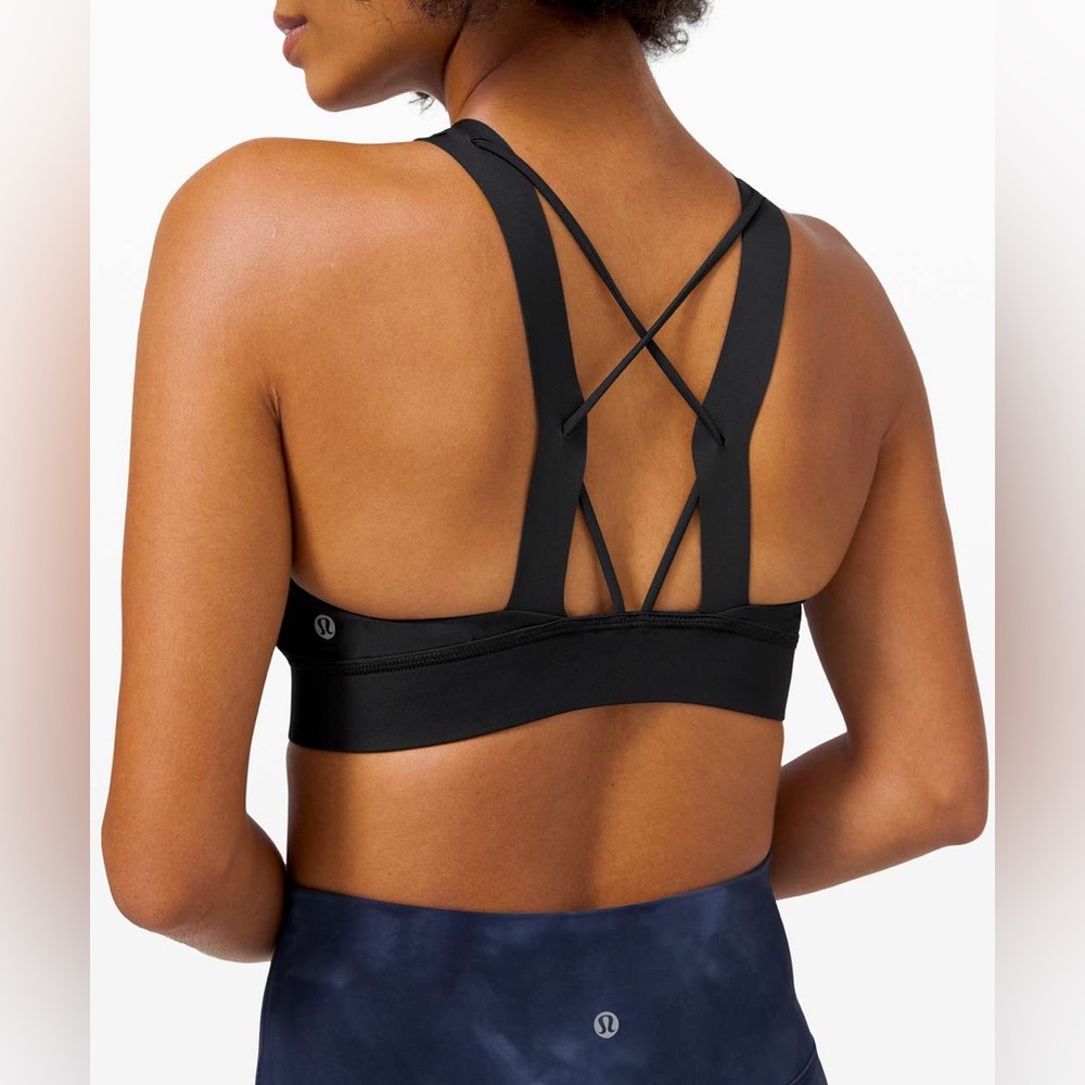 Lululemon Strong at Heart Black Sports Bra 8